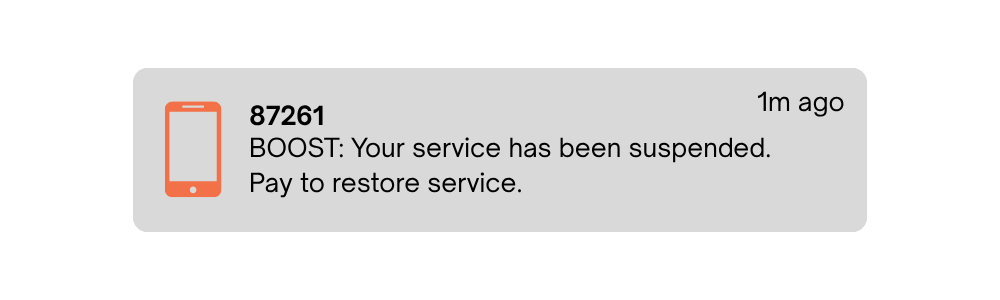 Boost mobile notification