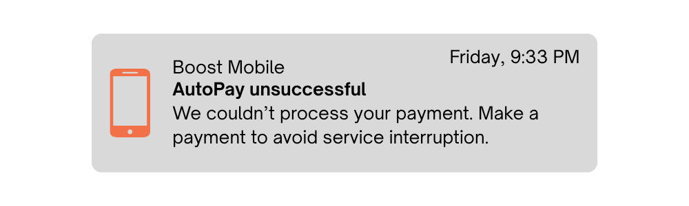 Boost Mobile notification
