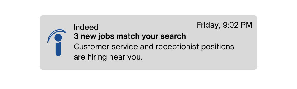 Indeed notification