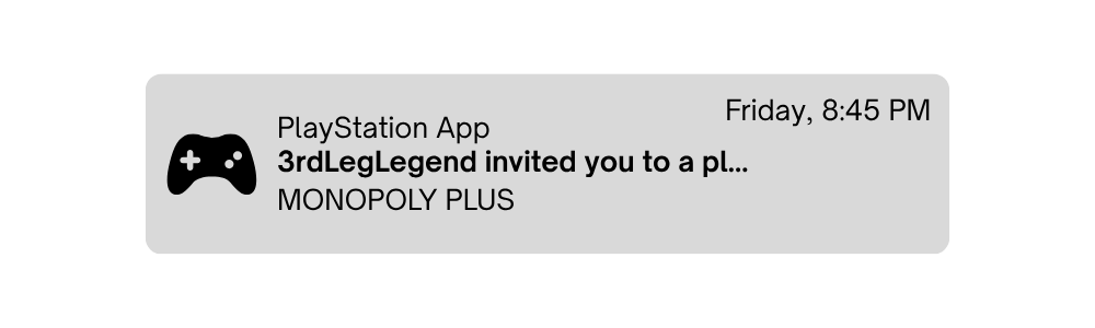 PlayStation App notification