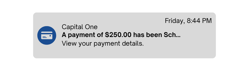 Capital One notification